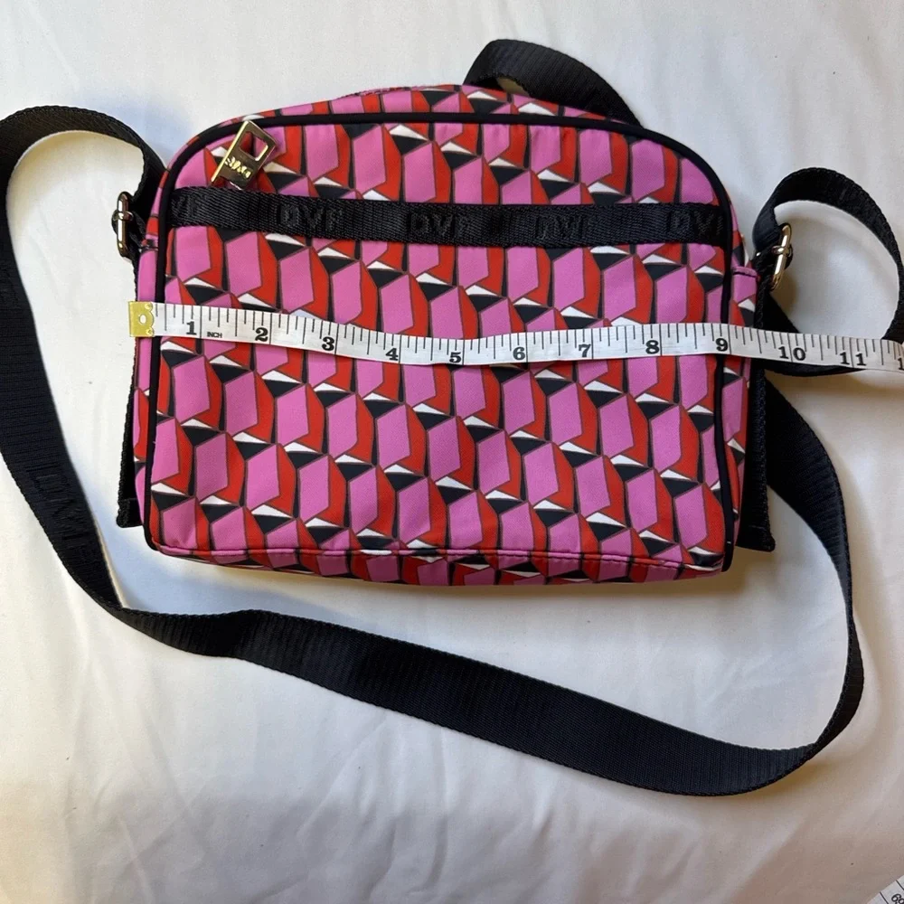 Diane von Fürstenberg x Target Geometric Crossbody Bag Pink Red Black Cube Print